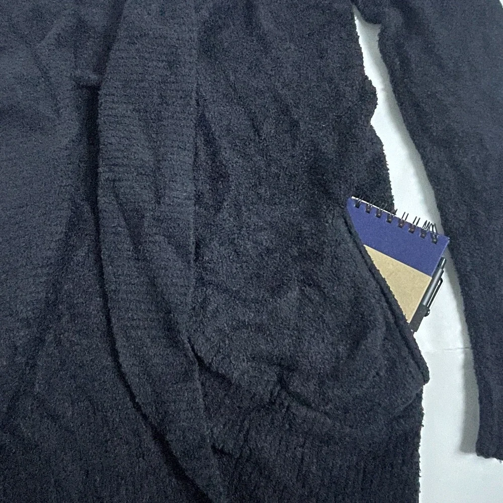Barefoot Dreams Cardigan XS/S Small Black Cozy Chic Lite Open Soft Sweater